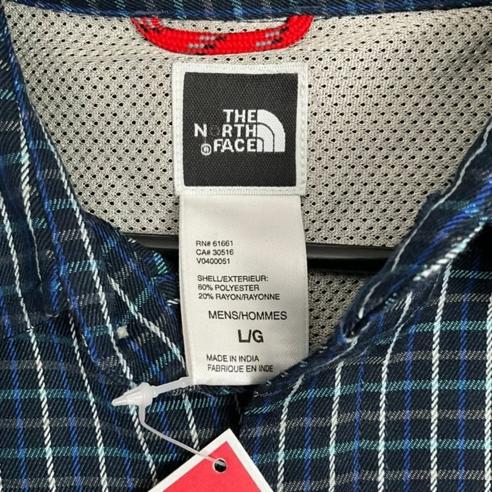 The North Face Mens Plaid Button Up Shirt Deep Water Blue‎ Kali-Yuga Large NEW